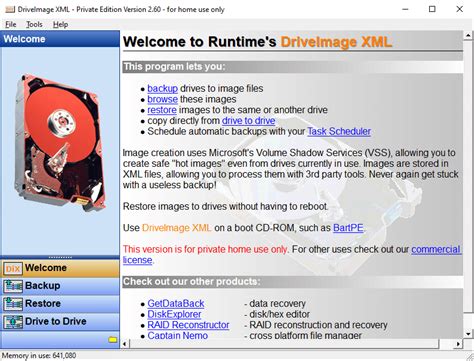 driveimage xml boot disk